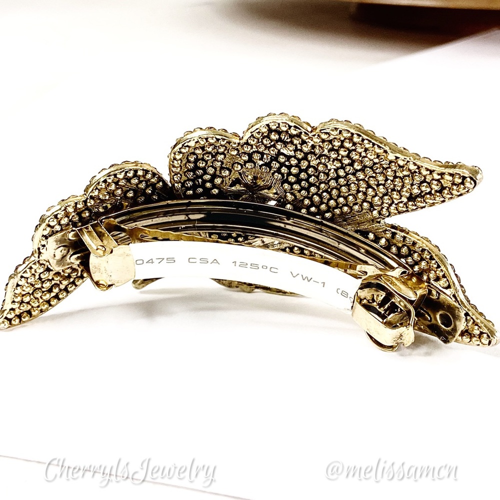 RARE  Gorgeous Swarovski Butterfly Hair Barrette - Picture 9 of 10